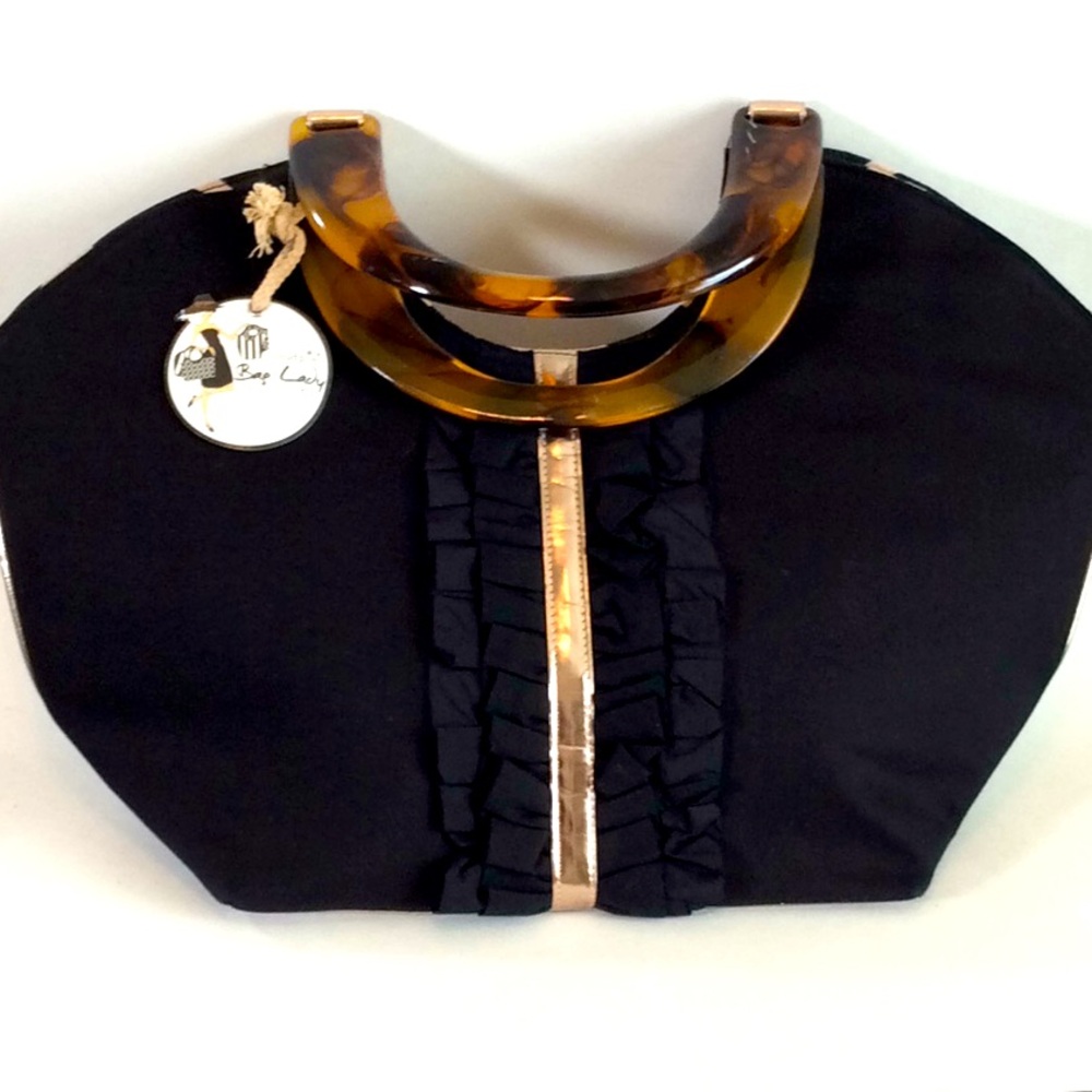 Tortoise Shell Handle Tote Bag Purse